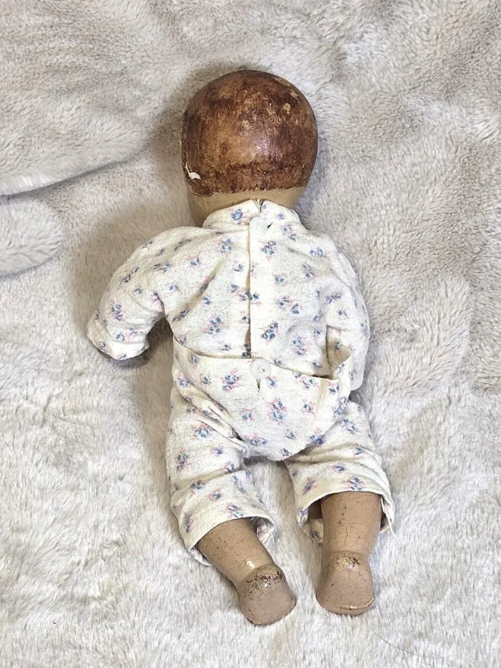 Vintage 1920s - 30s Composition Baby Doll - Unmarked - Needs Repair - #F